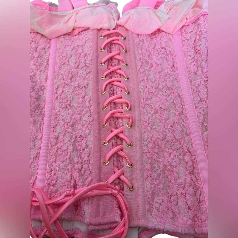 Free People We are HAH Seams Like A Princess Corset in Rose Quartz Sz XS NWT - Picture 11 of 16